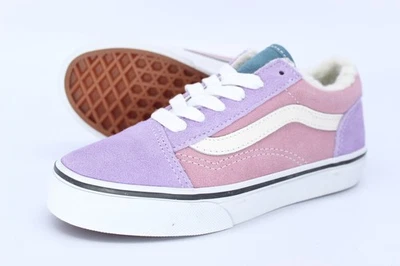 VANS KIDS SHOES OLD SKOOL SNEAKER KS 13 EUR 30.5 SUEDE SHERPA MULTI COLOR BLOCK - image 1 of 3