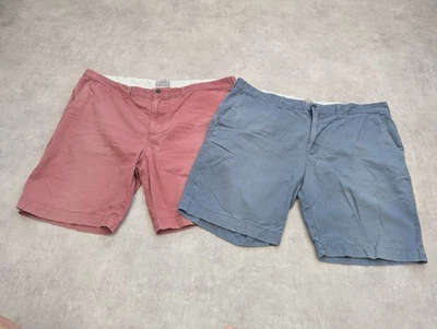 Marks & Spencer Shorts Mens 40 Blue Coral Chino Summer Y2K Bermuda 2x Pairs M&S - Image 1 of 4