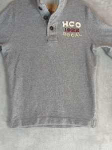 Sudadera De Colección Y2K Hollister XL Henley Gris Preppy Patinador Músculo Grunge Pesada - Imagen 1 de 11