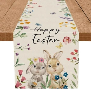 GPGHE Happy Easter Table Runner Bunny SIZE:13"x72", 13"x72" - Picture 1 of 5