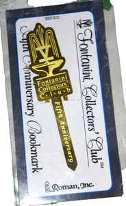 Vintage, "Fontanina Collectors Club", Metall-Lesezeichen (3,50 Zoll lang) neu und versiegelt - Bild 1 von 3
