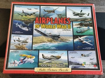White Mountain "Airplanes of World War II" Jigsaw Puzzle 1000 pc 2009 NEW SEALED - Image 1 of 4