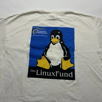 Camiseta de colección Linux Penguin Tech Computer para hombre talla XL blanca Y2K Foto 1 de 4