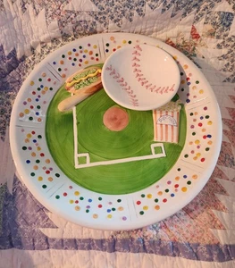 Neu im Karton! Keramik Baseball Stadion Chip & Dip Schüssel ~ 12" ~ großartige amerikanische Möglichkeiten - Bild 1 von 2