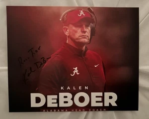 Kalen Deboer Autograph Signed 8x10 Photo Alabama Crimson Tide Coach Roll Tide - Picture 1 of 2