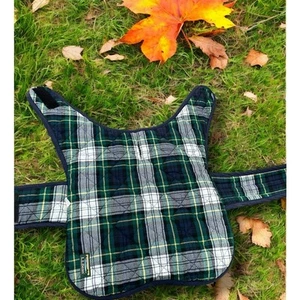 LL Bean Sherpa Dog Vest Sz Large Plaid Flannel Reversible Quilted Pup Pet Gift - Picture 1 of 12