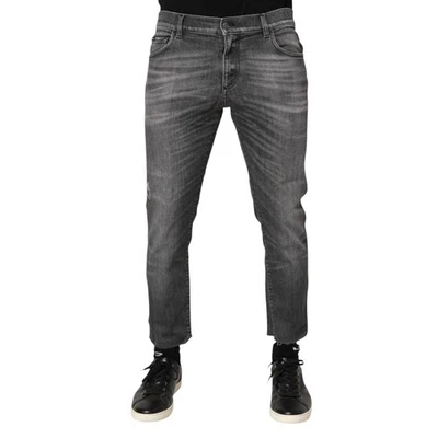 DOLCE & GABBANA Jeans Grey Cotton Denim Slim Fit Distressed Pants IT50/W36/L 900 - Image 1 of 4