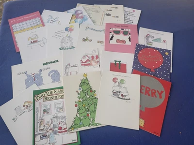 Sandra Boynton 10 tarjetas de cumpleaños y 10 de Navidad - Lote de 20 vintage-1979-1989 Foto 1 de 4