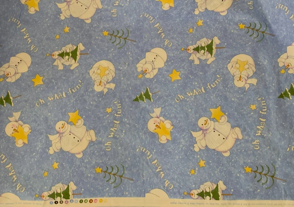 Por Daisy Kingdom ¡OH QUÉ DIVERTIDO! Tela de franela #3519 muñeco de nieve algodón yarbrough Foto 1 de 1