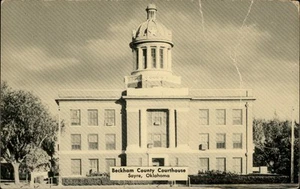Sayre, OK Beckham County Gerichtsgebäude Oklahoma Postkarte - Bild 1 von 2