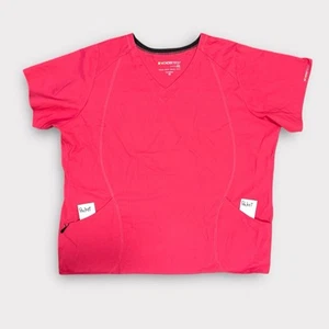 WonderTech By WonderWinks Stretch Scrubs Top Size 3X Hot Pink 2 Style# 6113 - Picture 1 of 6