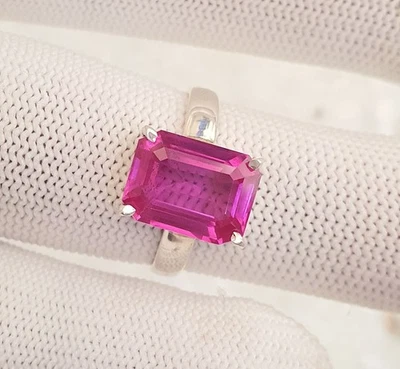 Anello fatto a mano in argento sterling 925 coltivato in laboratorio... - Immagine 1 di 4