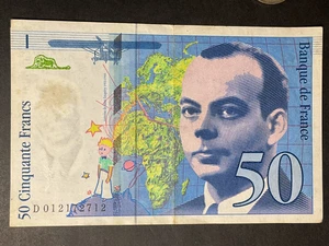 The Little Prince Note FRANCE French 50 Francs 1993 Banknote European Currency - Picture 1 of 2