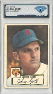 1952 Topps JOHNNY GROTH #25 Black Back 💎 DSG 3 VG - Picture 1 of 2