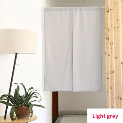 Linen Door Curtains Drape Rod Pocket Kitchen Bath Room Partition Decor Plain - Image 1 of 4