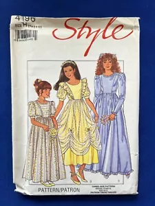 Vestido de fiesta estilo costura patrón 4196 para niñas damas de honor talla 7-10 FF SIN CORTAR - Imagen 1 de 2