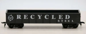 Model Power HO Scale 40’ Gondola Recycled Steel Black & White 1:87 Gauge - Picture 1 of 5