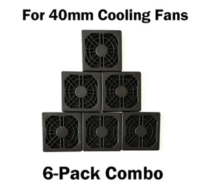40mm Cooling Fan Filter x 6 w/ Removable Washable Filter Black 6mm Thick - Picture 1 of 2