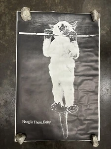 Hang in there, baby cat Poster Vintage 1970's Black And White C2656 - Picture 1 of 5
