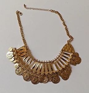 Gold Coloured Faux French Coin Adjustable Necklace - Picture 1 of 5