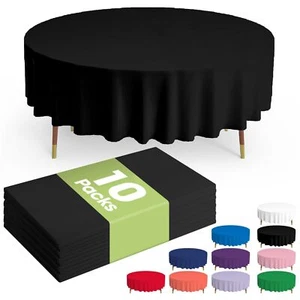 Plastic Table Cloth Disposable 10 Pack Disposable Table Cloths For Parties Weddi - Picture 1 of 6
