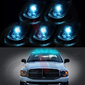5x Cab Roof Running 1313A Amber Round Cover+5050-SMD 168 Ice LED for GMC 12V - Picture 1 of 9