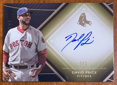 David PRICE🔥2017 Topps Diamond Icons On Card AUTO #DA-DP 1/1 NM Red Sox📈 - Image 1 of 2