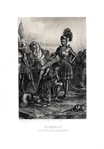 Francois 1. bewaffneter Ritter von Bayard - Philippoteaux - Girardet - 1860 - Bild 1 von 1