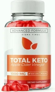 Total Keto ACV Weight Loss Gummies to Lose Belly Fat and Suppress Appetite 60ct - Picture 1 of 8