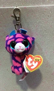 TY BEANIE BOOS CLIPS KEY RING SKY HIGH GIRAFFA ROSA E VIOLA GIRAFFE PINK T 36639 - Picture 1 of 1