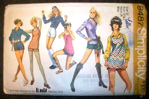 Camicetta corta Simplicity vintage anni 70 modello cucito 9487 MOD Go Go top 10 - Foto 1 di 2
