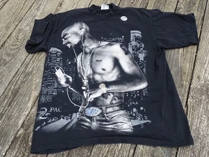 Vtg Y2K 2PAC Tupac Shakur BLING Hip Hop Rap T-shirt XL Tall Keep Ya Head Up - Picture 1 of 9