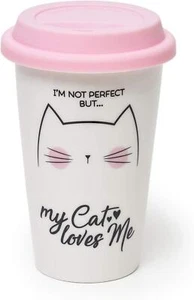 Legami Double Layer My Cat Loves Me Travel Mug Hot Milk Tea Coffee Cup 300ML Box - Picture 1 of 3