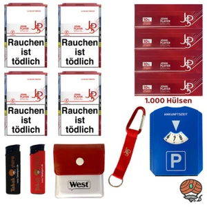 4x JPS/John Player Special Red/Rot Tabak 69g, Extra Hülsen, West & JPS Gadgets