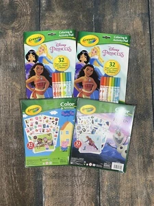 ¡Paquete para colorear Crayola! Princesa Disney, Peppa Pig y Frozen! Pegatinas, marcadores! - Imagen 1 de 9