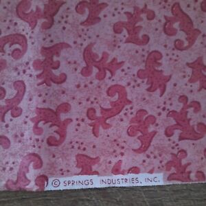 Vintage Fabric 44" X 37" Springs Industries Pink Cotton Sewing Quilting