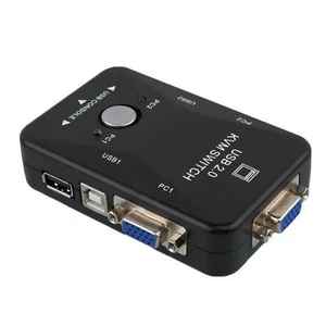 USB VGA KVM Manual Switch Box For Mouse Keyboard Monitor 2 Computer PC 2 Ports - Photo 1/7