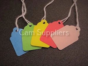 500 x Mixed Strung Colour Price Gift jewellery Tags 30mm x 48mm Labels Strung - Picture 1 of 2