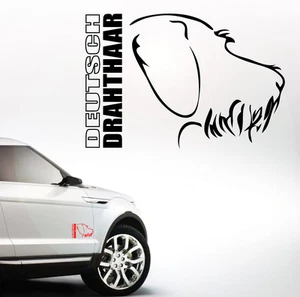 Auto Aufkleber DEUTSCH DRAHTHAAR DD Profil Hund Hunde Jagd Sticker Wilsigns - Bild 1 von 2