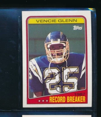 1988 Topps #2 Vencie Glenn RC San Diego Chargers Signed Autograph (AI134) SWSW6 - Image 1 of 2