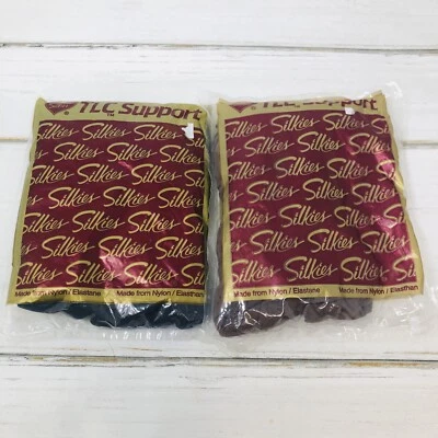 Silkies Total Leg Control TLC Support Pantyhose USA 2 Pack Large Blue Taupe - Image 1 of 4