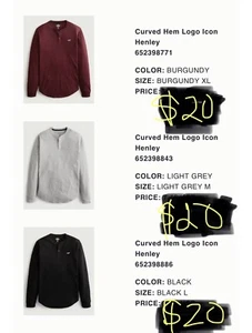 3 sweatshirt men Different Colors $20.00 e/a - Picture 1 of 1
