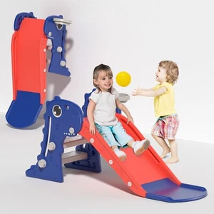 TOBBI 3 in 1 Foldable Toddler Large Slide,Kids Slide Climber Playset w/Ladder - Picture 1 of 12