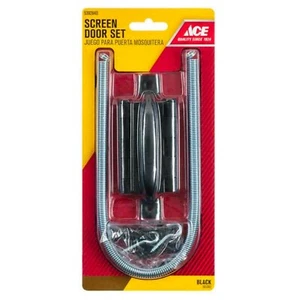 5392840 ACE, Sichtschutz Sturmtür Set Scharniere Zugfeder Öse Haken Griff schwarz - Bild 1 von 4