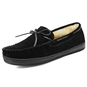 Mens Casual Home Loafers Slippers Moccasins Toe Warm Comfort Shoes Size 6.5-15