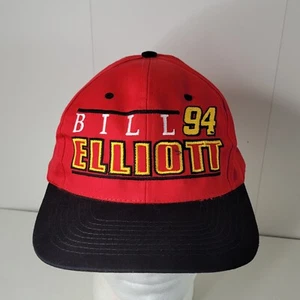 Vintage Bill Elliott Baseballmütze bestickt Logo Druckknopflasche Nascar McDonalds #94 - Bild 1 von 8