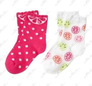 Gymboree Girls 5-7 "Citrus Cooler" Sliced Citrus Socks Set Shoe sz 11-13 NWT - Picture 1 of 2