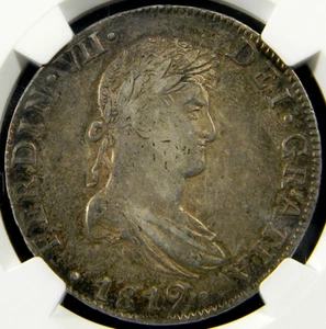 Mexico 1819-Mo JJ 8 Reales Mexico City Mint Ferdinand VII NGC XF-45 (05-19) - Picture 1 of 4
