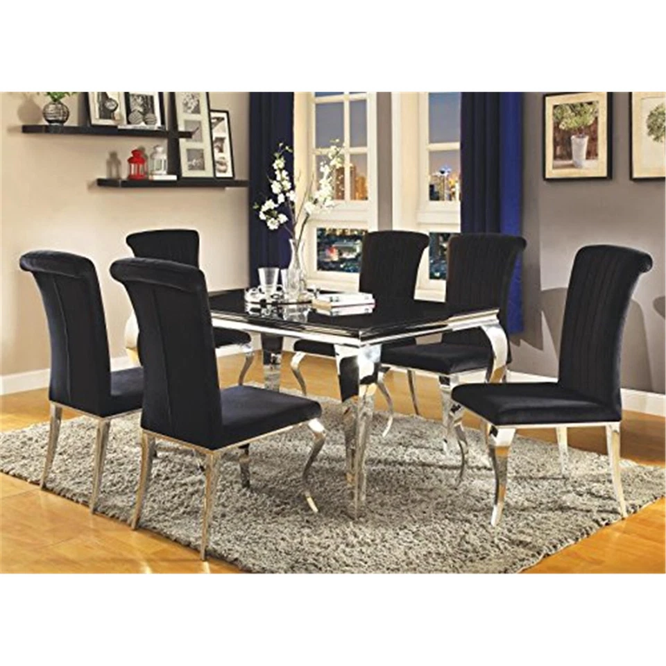 Coaster Carone 5-Piece Dining Set with Upholstered Side Chairs Black - Image 1 of 1