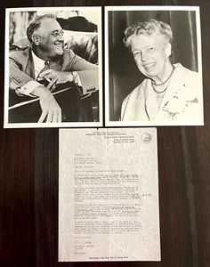 2 President Franklin D & Eleanor Roosevelt Black White 8x10 Photos Price Letter - Picture 1 of 24